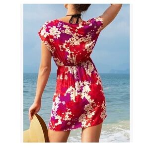 Cupshe Gianna Floral V-neck Sleeveless Dress Sz Med